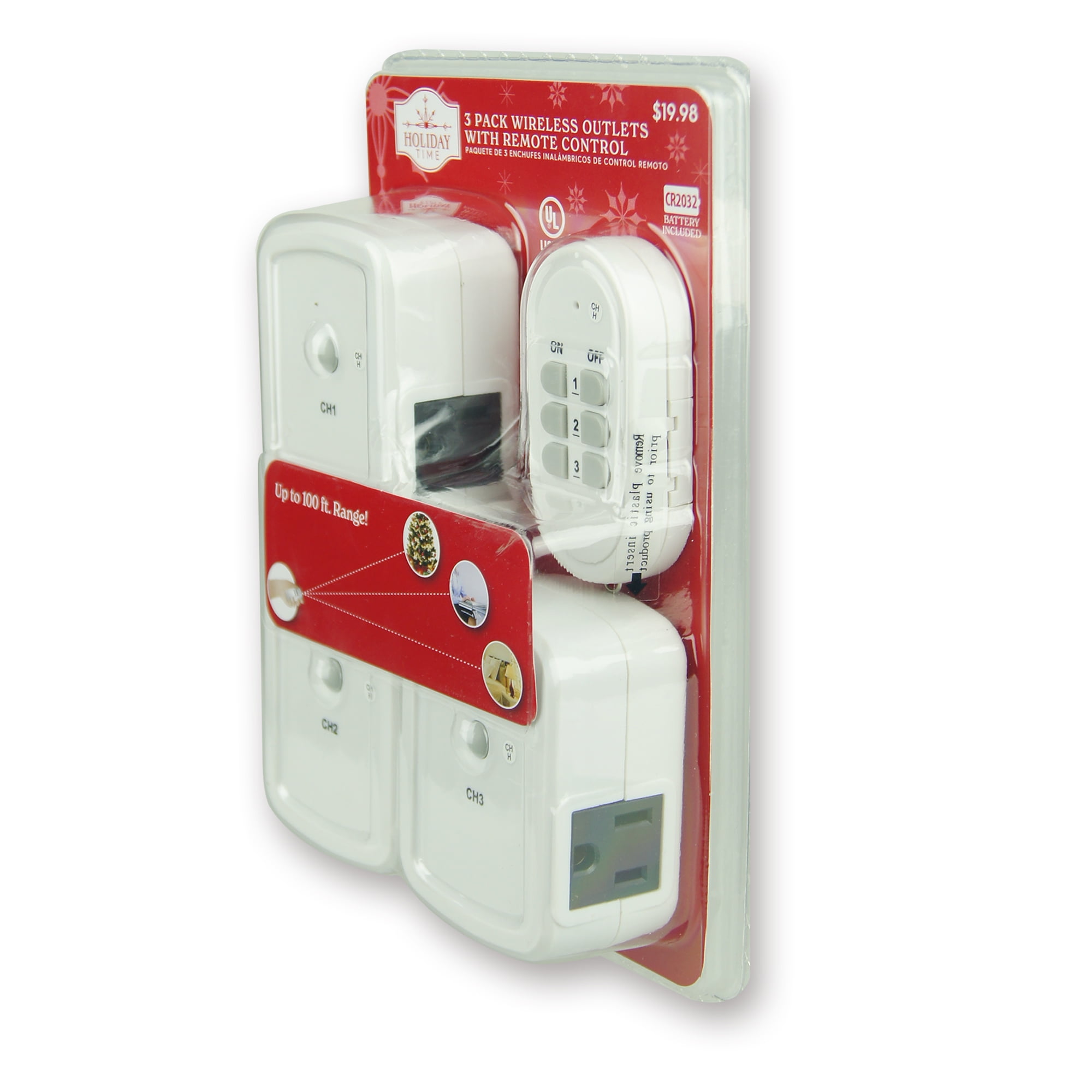 Holiday Time 2-Outlet Wireless Remote with Timer, White - Walmart