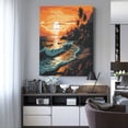 thumbnail image 4 of Xecao Serene Ocean Sunset for Ready-to-Hang Canvas Art 12x16 Inches - Waterproof HD Print Solid Wood Frame for Gifting,Vertical, 4 of 8