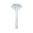 thumbnail image 3 of Angara Natural 2.7 Ct. Aquamarine with Diamond Halo Ring in 14K White Gold for Women (Ring Size: 11), 3 of 9