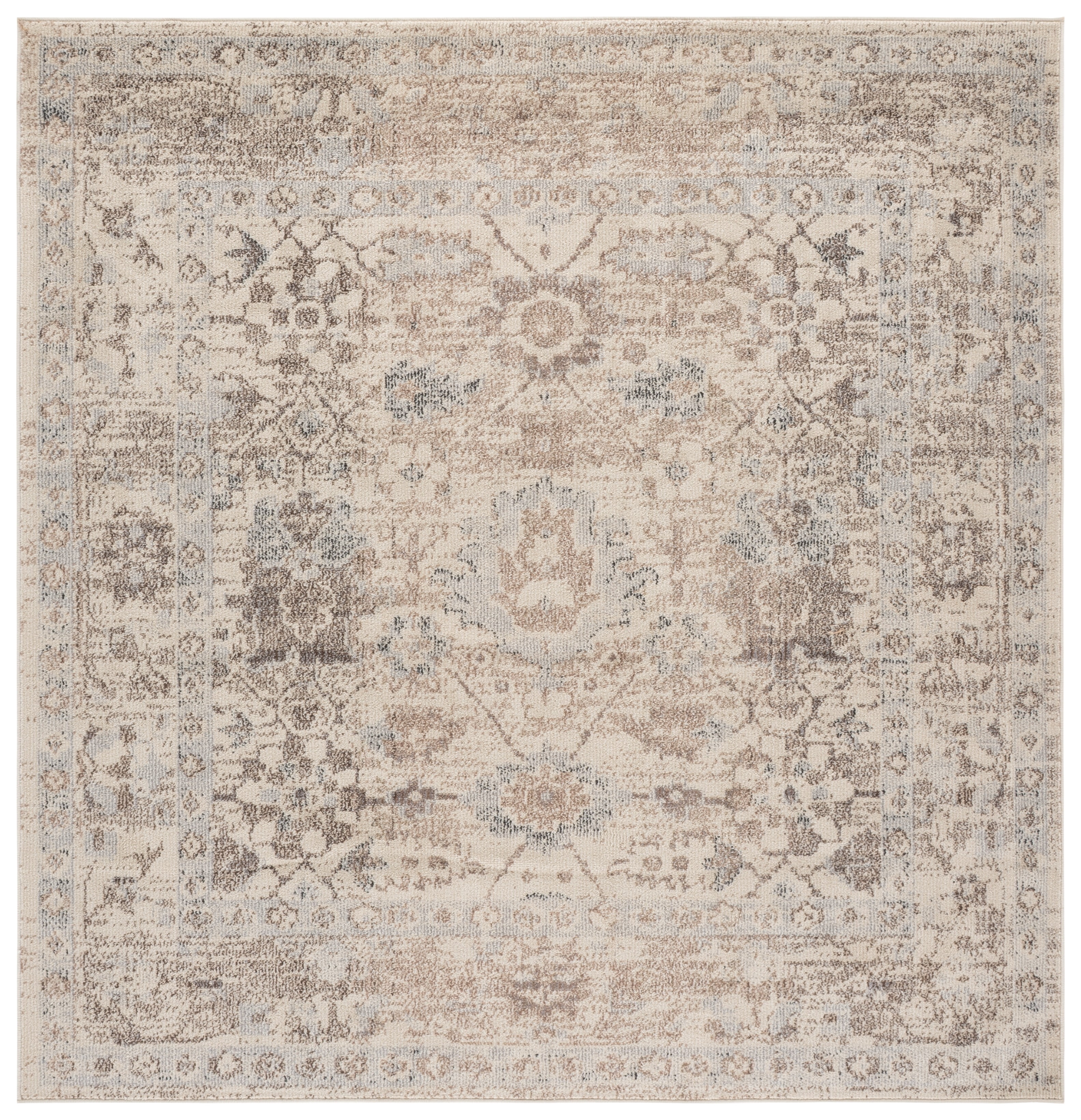 Safavieh Madison Audra Oriental Area Rug, Ivory/Beige Gray, 6'7" x 6'7" Square