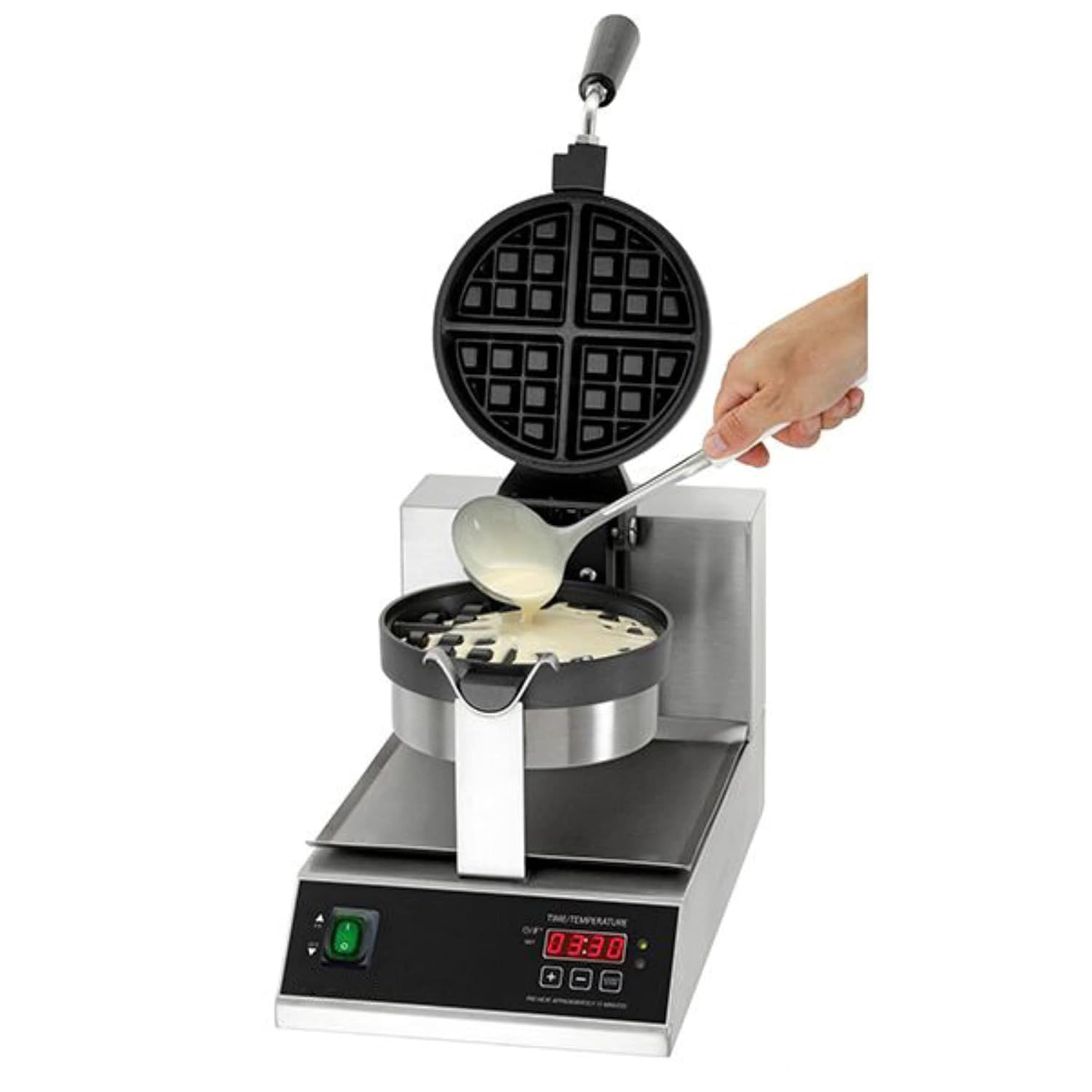 NSF Electric 1100W Waffle Maker with Cast Aluminum Grids, Commercial Waffle Maker Round Waffle Iron, 120V
