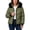 Green, variant on Women's Solid Color Casual Coat with Removable Hood, Everyday Outerwear