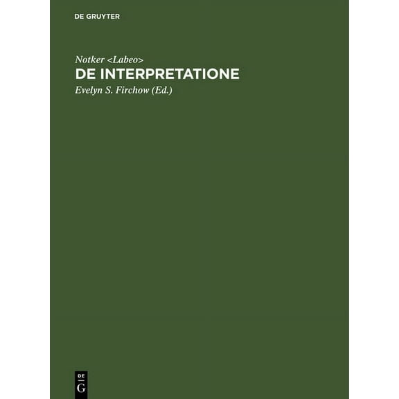 De interpretatione, (Hardcover)