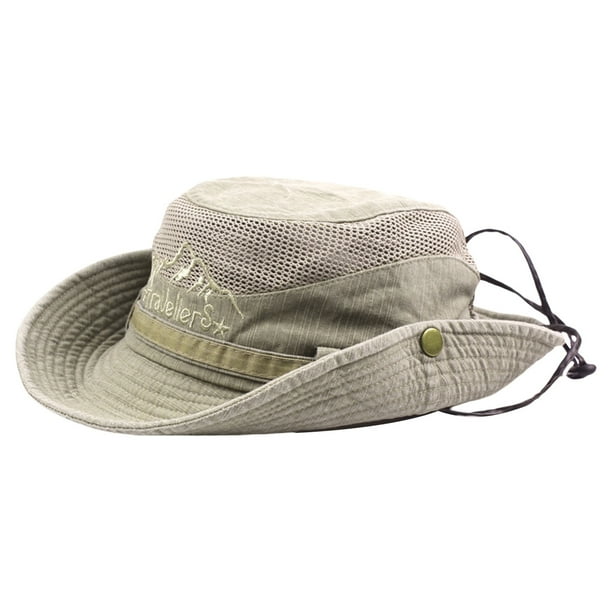 Mens Sun Hat Fishing Hunting Bucket Hat Boonie Outdoor Cap Washed
