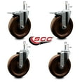 thumbnail image 2 of 6 High Temp Phenolic Wheel Swivel 7/16 Inch Stem Caster Set 2 Total Lock Brake, 2 of 2