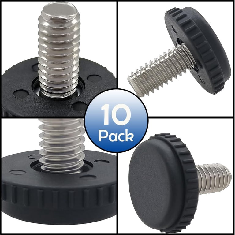 100 Pcs 1/4-20 Stainless Steel Adjustable Furniture Levelers Screw in 100 Pcs 1/4-20 Stainless Steel Adjustable Furniture Levelers Screw in
