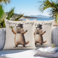 thumbnail image 4 of Outdoor Pillow Cover Groundhog Carrot Set of 2 Waterproof Throw Pillowcases Spring Is Coming Decorative Patio Furniture Pillows for Couch Garden Indoor & Outdoor Use, 4 of 9