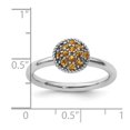 thumbnail image 2 of 925 Sterling Silver Polished Prong set Stackable Citrine Rhodium Ring Size 5 Stackable Ring for Women, 2 of 2