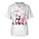 thumbnail image 1 of Hazbin Hotel Camiseta de manga corta con cuello en V y bolsillo estampado en el pecho, para hombre Blanco/2XL, 1 of 3