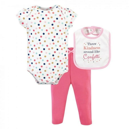 UPC: 0660168712377 | Little Treasure Baby Girl Bodysuit  Pant and Bib  Kindness  0-3 Months
