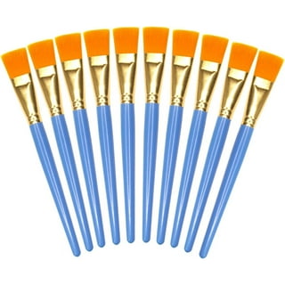 10Pcs Flat Paint Brushes 1 Inch Wide, Watercolor Acrylic Paint Brush Bulk