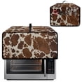 thumbnail image 2 of Renewold Toaster Oven Protective Cover Polyester Countertop Appliance Cover for Countertop Convection Oven Air Fryer Kitchen Accessories, 20.5 x 16.5 x 10 Inches, Brown Beige Cow Print, 2 of 7