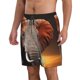 thumbnail image 2 of Balery Elephant Sunset in Kenya Traje de Baño Estilo Hawaiano para Hombre, Shorts de Secado Rápido con Bolsillos-Small, 2 of 6