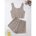 thumbnail image 2 of Conjunto de 2 piezas sin mangas con botones y pantalones cortos para mujer Caqui Grande Caqui Grande Xishao ropa, 2 of 2
