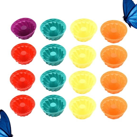 BESTYASH 16-Piece Assorted Color Jelly Cake Molds Set for Pudding Making and