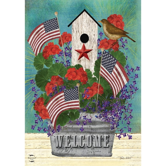 Briarwood Lane Spring Garden Flag 12x18 For Outdoor All American Birdhouse For Spring Garden Flag Flags For Outside