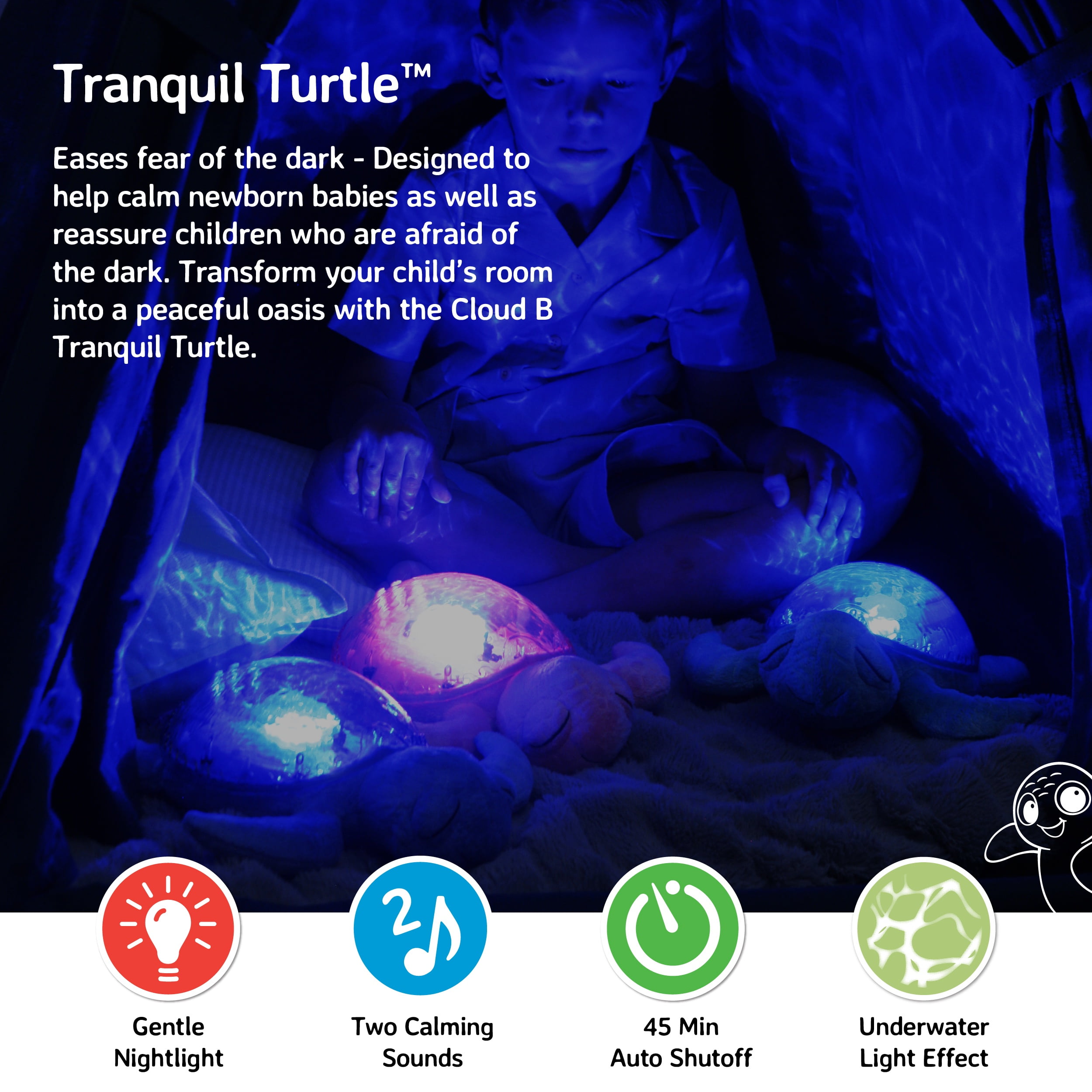 Cloud B Tranquil Turtle Sound Soother and Projector Nightlight Toy in Pink