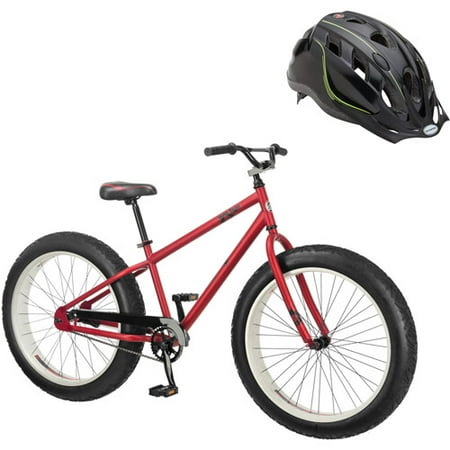 26" Mongoose Beast Men's All-Terrain Fat Tire Mountain and Bonus Helmet