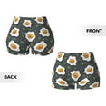 thumbnail image 5 of Xecao Cute Poached Eggs Print Workout Shorts for Women Soft Smooth Gym Yoga Scrunch Active Tennis Workout Running Shorts, 5 of 9