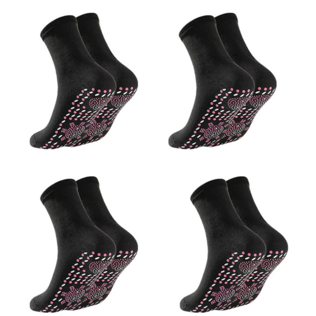 4 Paires de Chaussettes Autochauffantes Chauffantes Hiver Hommes et Femmes Camping Pêche Équitation Chaussettes Autochauffantes (Deux Paires de Couleurs Rouges et Noires)