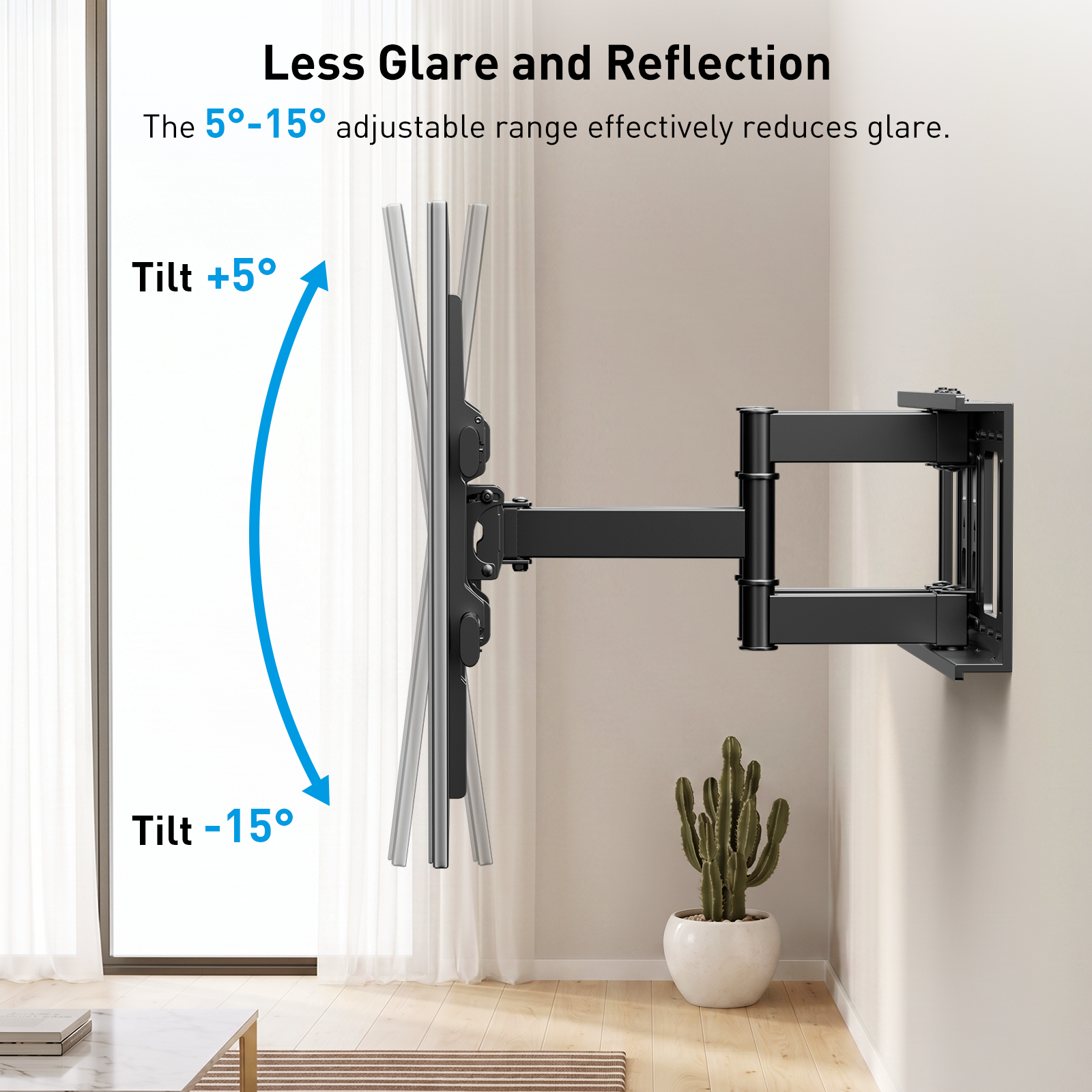 MountFTV Full-Motion TV Wall Mount for 37-90 Inch TVs, 132lb photo 4