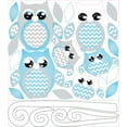 thumbnail image 2 of blue owl wall decals / owl stickers / owl nursery wall decor (grey and blue owl wall decals), 2 of 2