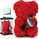 thumbnail image 1 of Valentines Day Gifts For Her Artificial Rose Teddy Bear With Box 10 Inch Handmade Forever Rose Bears For Girlfriend Mom Teacher Mothers Day Anniversar, 1 of 4
