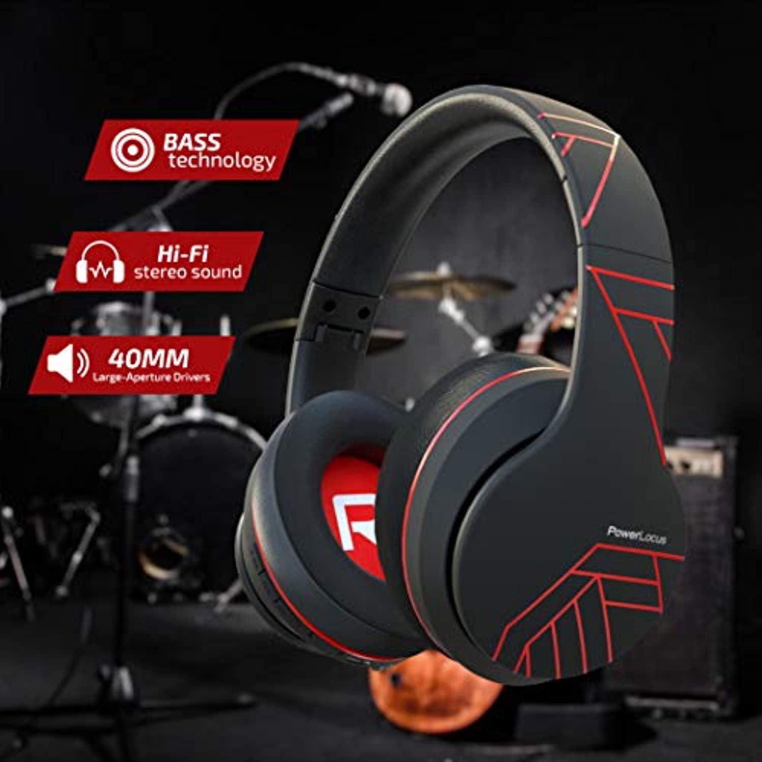 PowerLocus P6 Bluetooth Headphones Over Ear, Wireless Headphones, Super  Bass Hi-Fi Stereo Sound, 20Hrs Battery Life,Soft Earmuffs, Headphones with  Mic, Voice Assistant for iPhone,Android,Laptops,PC,TV | Walmart Canada