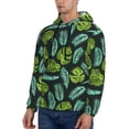 thumbnail image 2 of Hoodies for Men - Green Palm Leaves Long Sleeve Comfrt Men'S Fashion Hoodies & Sweatshirts, Sweatshirts for Men Hoodies Pullover Clothing Clothes with Pouch, 2 of 7