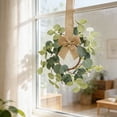 thumbnail image 5 of Artificial Wreath Year Round Front Door Wreath with Burlap Bow Greenery Wreath for Wall Window Farmhouse Decor, B, 5 of 9