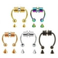 thumbnail image 1 of HLONK 5 Pcs Faux Septum Piercing Anneau de Nez Magnétique en Forme de Fer à Cheval Clip Non Perçant Acier Inoxydable Réutilisable Cerceau de Nez Bijou, 1 of 11