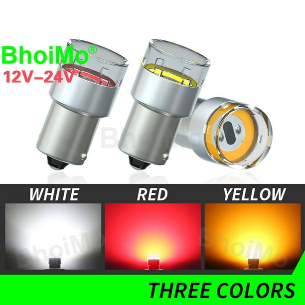 BhoiMo Solo Presión DC24V DC12v Coche Indicador De Funcionamiento Diurno LED Motocicleta Señal De Giro Freno Luz De Marcha Atrás 1156 P21W BA15S DRL 1157 P21/5W BAY15D Parque Lámpara Trasera Niebla Pa Gao Jiahui unisex