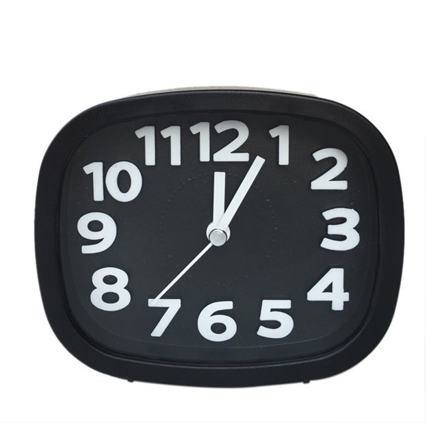 letairis Réveil Chevet Professionnel Solide Couleur Carré Table Analogique Horloges Temps Rappelant Dispositif Temps Dire Outils Accessoire Noir