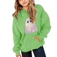 thumbnail image 4 of YunPes Girls Hoodies Oversized Baggy Long Sleeve Sweatshirt Cute Cartoon Ghost Halloween Shirt Teen Fall Winter Daily Wear, 4 of 6