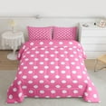 thumbnail image 2 of Homewish Teens Female Men Polka Dots Bedding Comforter Set 2pcs,Pink White Twin Comforter Sets Microfiber,Minimalist Vintage Geometric Circle Breathable Bedding Set,Super Cozy Room Decor, 2 of 8