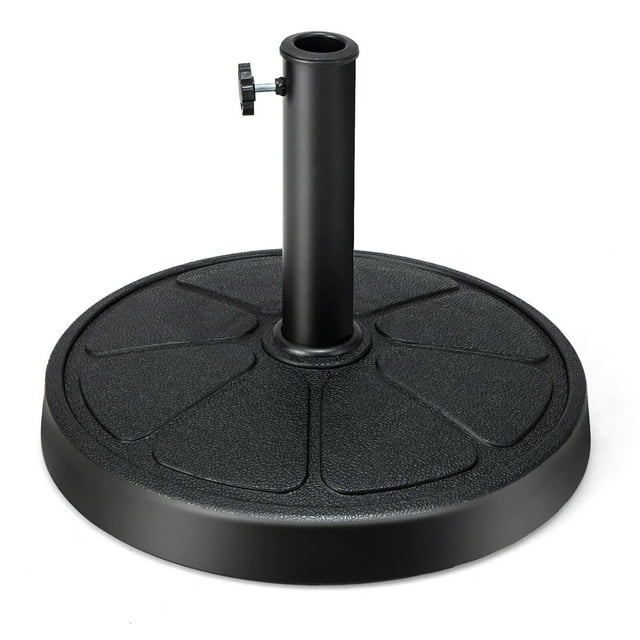Gymax 31 lbs Patio Round Umbrella Weighted Base Heavy-Duty Table Market Stand Outdoor