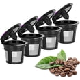 thumbnail image 1 of 4 Packs Refillable Coffee Pods, Universal Kcup Filters, Eco-Friendly and Easy to Clean Reusable K Cups for Keurig 2.0 & 1.0 Brewers, 1 of 6