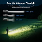 WUBEN L1 Rechargeable Flashlight High Lumens, 2000 Lumen Bright Tactical Flashlight,Dual Light Sources Pocket,IP68 Waterproof