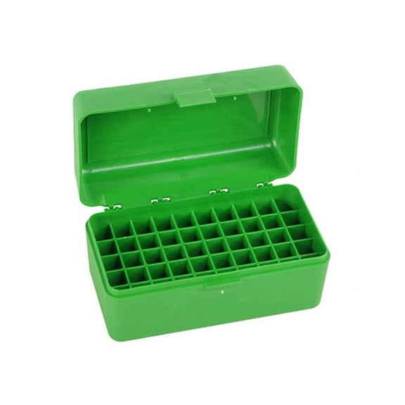 MTM Flip Top Ammo Box 22-250 Remington, 243 Winchester, 308 Winchester 50-Round Plastic Green