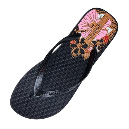 

Cathalem Summer Fashion Women Shoes Slide Sandal Beach Flip Flop Slipper For Women Black 9