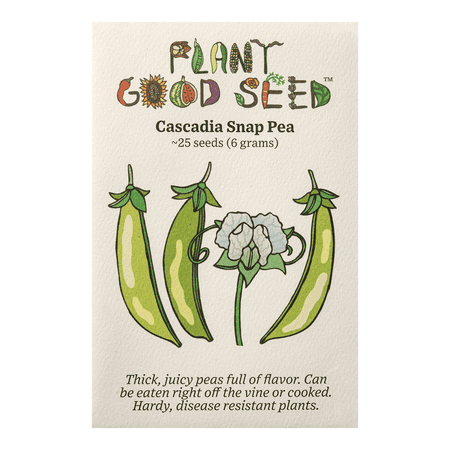 Plant Good Organic Snap Pea Seeds, Cascadia Variety, 25 Count, Plump Sugary Pods