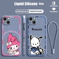 thumbnail image 5 of Kuromi-funda de teléfono con dibujo de melodía para iPhone, carcasa líquida con cuerda izquierda para iPhone 15, 14, 13, 12, 11 Pro Max, 8, 7 Plus, XR, XS, X, 5 of 5