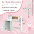 thumbnail image 3 of Costway Kids Study Desk Chair Children Table & Chair Set with Whiteboard White, 3 of 10