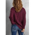 thumbnail image 1 of ABPHQTO Suéter tipo jersey grueso extragrande color vino para mujer, 1 of 5