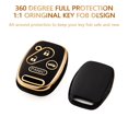 thumbnail image 2 of OFFCURVE KeyGuardz Keyless Remote Car Key Fob Outer Shell Cover Soft TPU Case for Honda Civic CR-V CR-Z Fit Insight Odyssey Pilot Ridgeline,Black Gold, 2 of 6