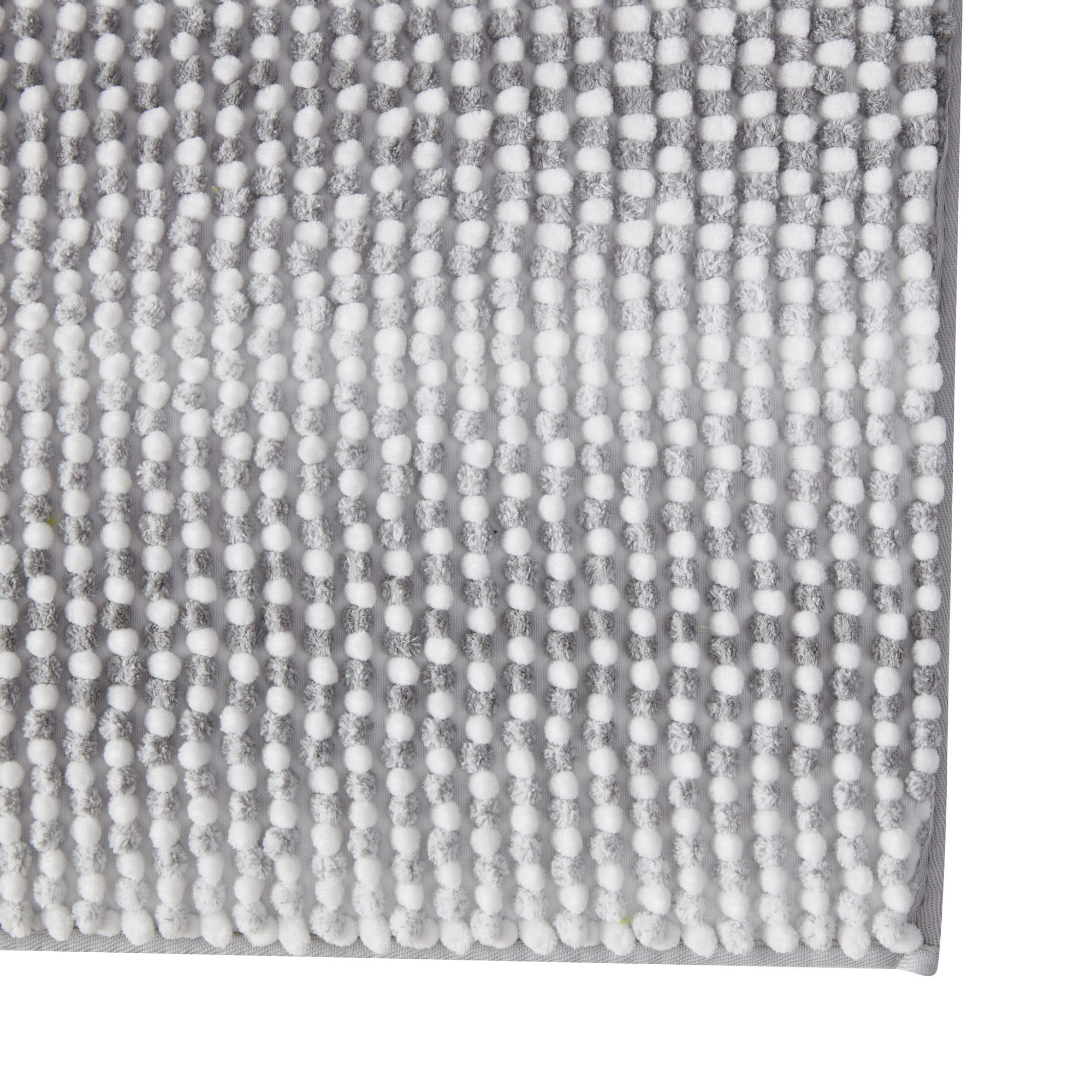 VCNY Home Memory Foam Noodle Grey Heathered Stripe Polyester Bath Rug, 20" x 30"