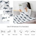 thumbnail image 5 of Shark Throw Blankets 60'''' x 80'''', Shark Silhouette White Backdrop - Lightweight Super Soft Microfiber Blankets All Seasons for Couch/Sofa/Gift, 5 of 6