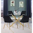 thumbnail image 4 of Round 45" x 45" 5pc Clear Glass Dinette Set with Black Chairs, 4 of 7