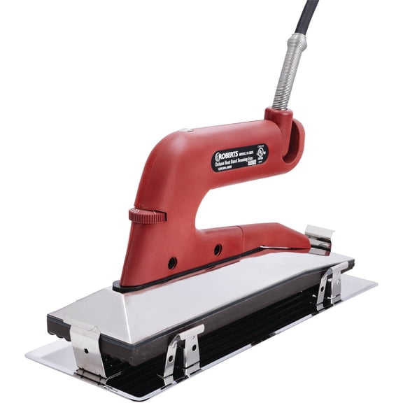 Roberts Deluxe Heat Bond Carpet Iron - Non-Stick Grooved Base - Red — Residential Use, Standard Application