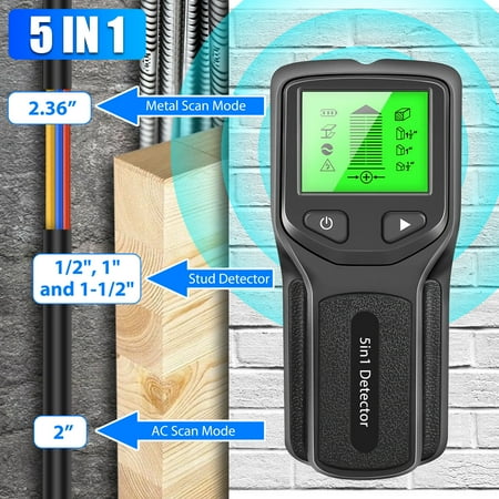 

ZGBY 5 In 1 Digital Stud Finder Wood Metal Pipe Wire Wall Sensor Scanner Lcd Detector